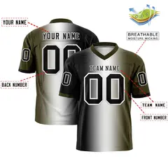 Black White-Olive Gradient Fashion Authentic Football Jersey 2
