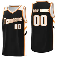 Black White-Orange Basketball Jersey