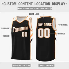 Black White-Orange Basketball Jersey 2