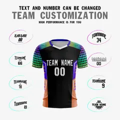 Black White Orange Breathable Sport Soccer Jersey 3