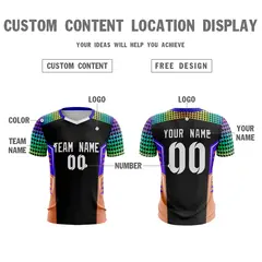 Black White Orange Breathable Sport Soccer Jersey 4
