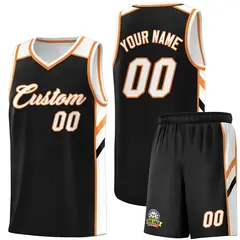 Black White-Orange Classic Basketball Jersey Set