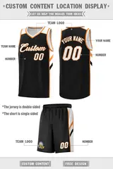 Black White-Orange Classic Basketball Jersey Set 2