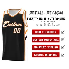 Black White-Orange Classic Basketball Jersey Set 5