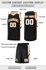 Black White-Orange Classic Basketball Jersey Set 2