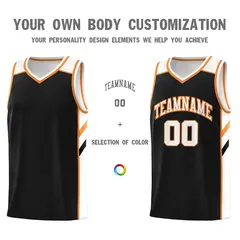 Black White-Orange Classic Basketball Jersey Set 3