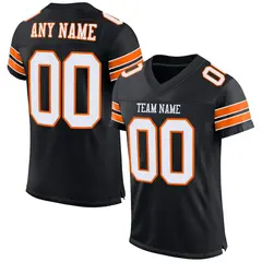 Black White-Orange Classic Mesh Authentic Football Jersey 1