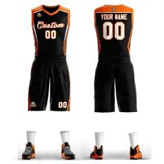Black White-Orange Classic Mesh Basketball Jersey