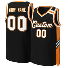 Black White Orange Classic Mesh Basketball Jersey 1