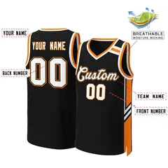Black White Orange Classic Mesh Basketball Jersey 2