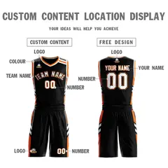 Black White Orange Classic Mesh Basketball Jersey Sets 3