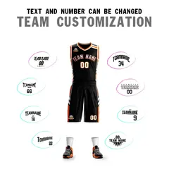 Black White Orange Classic Mesh Basketball Jersey Sets 4