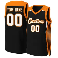 Black White-Orange Classic Mesh Basketball Jersey Tops 1