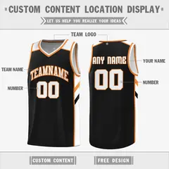 Black White-Orange Double Side Basketball Jersey 2