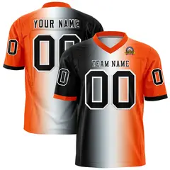 Black White-Orange Gradient Football Jersey