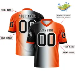 Black White-Orange Gradient Football Jersey 2