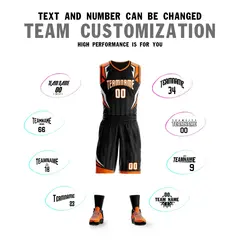 Black White-Orange Graffiti Angular Element Basketball Jersey 4