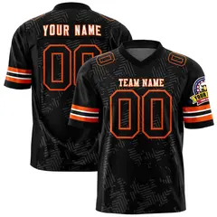 Black White-Orange Graffiti Line Authentic Football Jersey