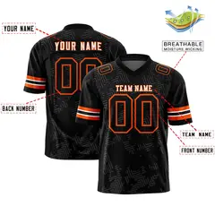 Black White-Orange Graffiti Line Authentic Football Jersey 2