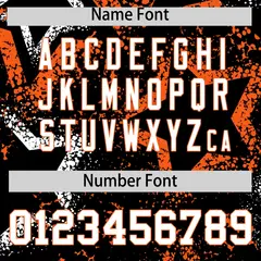 Black White Orange Graffiti Star Ink Texture Baseball Jersey 4