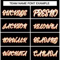 Black White-Orange Raglan Varsity Full-Snap Letterman Jacket 5