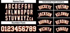 Black White-Orange Striped Two-Button Softball Jersey 3