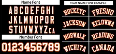 Black White-Orange Striped Two-Button Softball Jersey 3