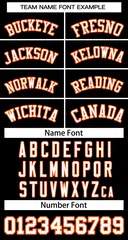 Black White-Orange Striped Two-Button Softball Jersey 3