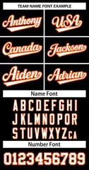 Black White-Orange Striped Two-Button Softball Jersey 3