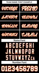 Black White-Orange Striped Two-Button Softball Jersey 3