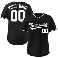 Black White Outdoor Pullover Softball Jersey