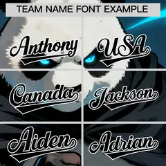 Black White Panda Graffiti Animal Series Baseball Jersey 3