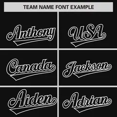Black White Phonetic Rhythm Authentic Baseball Jersey 3