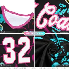 Black White-Pink Graffiti Pattern Mesh Basketball Jersey 2