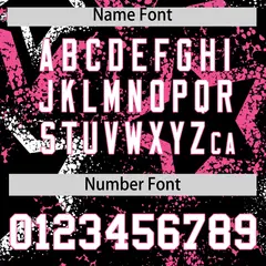 Black White Pink Graffiti Star Ink Texture Baseball Jersey 4