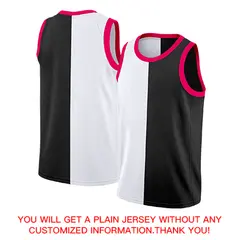 Black White-Pink Split Fashion Basketball Jersey 4