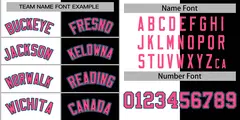 Black White-Pink Split Two Tone Letterman Varsity Full-Snap Jacket 3