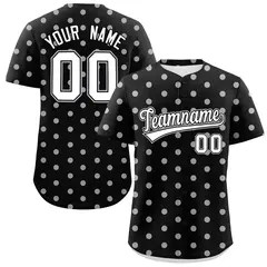 Black White Polka Dot Graffiti Baseball Jersey