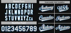 Black White-Powder Blue Full-Button Classic Baseball Jersey 3