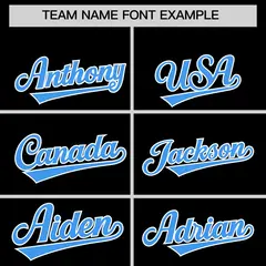 Black White-Powder Blue Raglan Full-Snap Three Stripes Letterman Jacket Hoodie 5