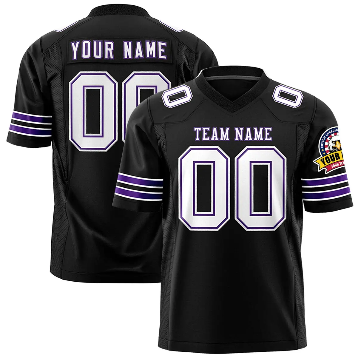 Black White-Purple Classic Authentic Football Jersey
