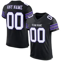 Black White-Purple Classic Mesh Authentic Football Jersey 1