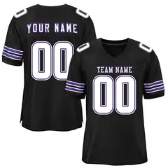 Black White-Purple Classic Mesh Authentic Football Jersey 1