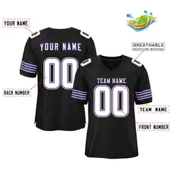 Black White-Purple Classic Mesh Authentic Football Jersey 2