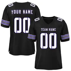 Black White-Purple Classic Mesh Authentic Football Jersey 1
