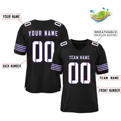 Black White-Purple Classic Mesh Authentic Football Jersey 2