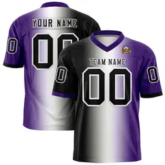 Black White-Purple Gradient Football Jersey 1