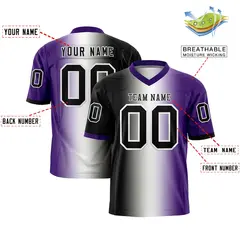 Black White-Purple Gradient Football Jersey 2