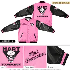 Black White Raglan Full-Snap Faux Leather Letterman Jacket 5