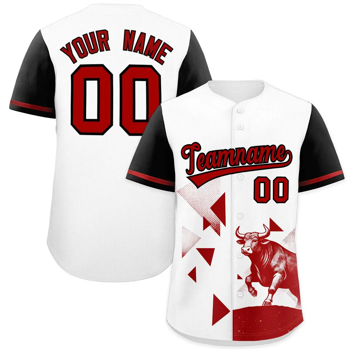 Black White Raptor Series Raglan Baseball Jersey
